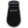 SUPORT auto SPACER pt. SmartPhone, fixare in grilaj bord, prindere magnetica telefon 360 grade, black, "SPT-MGN"