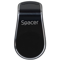 SUPORT auto SPACER pt. SmartPhone, fixare in grilaj bord, prindere magnetica telefon 360 grade, black, "SPT-MGN"