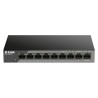 SWITCH PoE D-LINK Unmanaged 8 porturi 10/100Mbps (8 PoE) + 1 x Gigabit Uplink, carcasa metalica, "DSS-100E-9P"(timbru verde 2 le