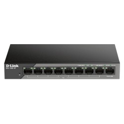 SWITCH PoE D-LINK Unmanaged 8 porturi 10/100Mbps (8 PoE) + 1 x Gigabit Uplink, carcasa metalica, "DSS-100E-9P"(timbru verde 2 le