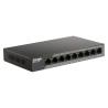 SWITCH PoE D-LINK Unmanaged 8 porturi 10/100Mbps (8 PoE) + 1 x Gigabit Uplink, carcasa metalica, "DSS-100E-9P"(timbru verde 2 le