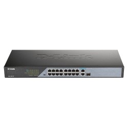 SWITCH PoE D-LINK Unmanaged 16 porturi 10/100Mbps (8 PoE) + 1 x Gigabit Uplink + 1 x SFP, carcasa metalica, "DSS-100E-18P" (timb