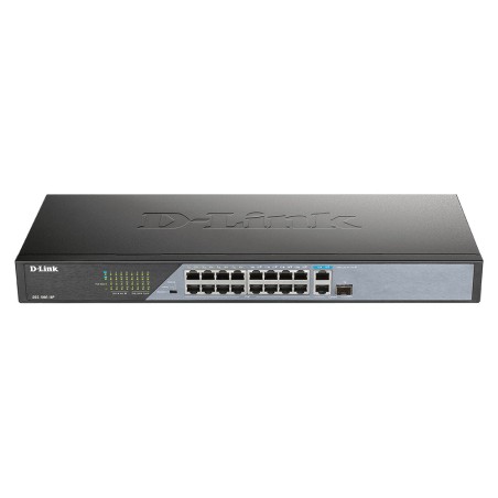 SWITCH PoE D-LINK Unmanaged 16 porturi 10/100Mbps (8 PoE) + 1 x Gigabit Uplink + 1 x SFP, carcasa metalica, "DSS-100E-18P" (timb