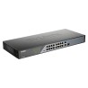SWITCH PoE D-LINK Unmanaged 16 porturi 10/100Mbps (8 PoE) + 1 x Gigabit Uplink + 1 x SFP, carcasa metalica, "DSS-100E-18P" (timb
