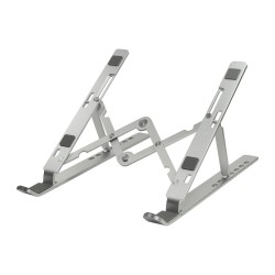 SUPORT de birou LOGILINK pt. notebook, 7 pozitii, suporta dimensiuni 10-16", pliabil, aluminiu, suport antiderapant, argintiu, "