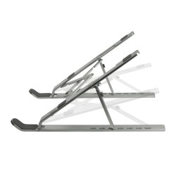 SUPORT de birou LOGILINK pt. notebook, 7 pozitii, suporta dimensiuni 10-16", pliabil, aluminiu, suport antiderapant, argintiu, "