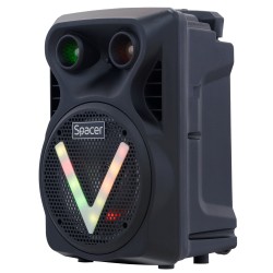 BOXA SPACER portabila bluetooth WildCat, tip troler, RMS:  35W, 8" woofer, acumulator 3.7V 1800 mAh, input : AUX audio, USB/micr