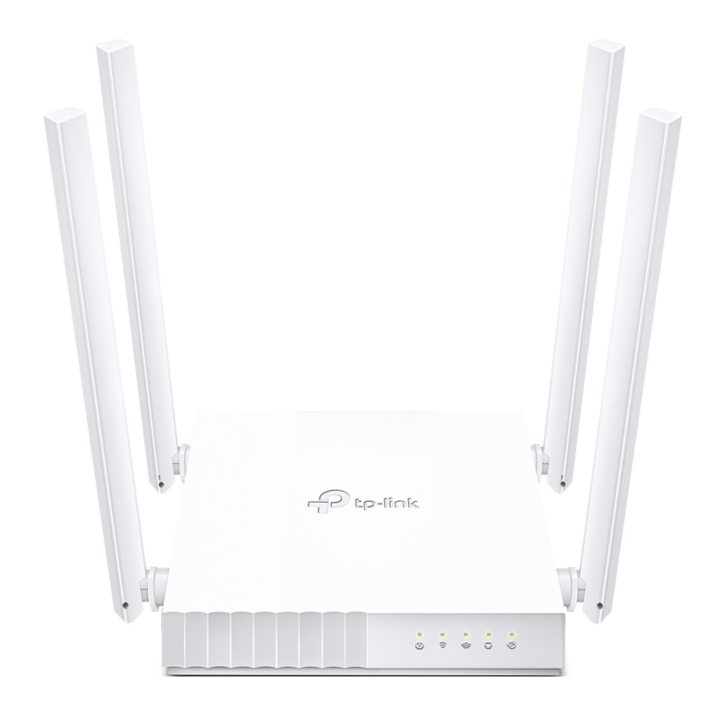 ROUTER TP-LINK wireless  750Mbps, 4 porturi 10/100Mbps, 4 antene externe, Dual Band AC750 "Archer C24" (timbru verde 0.8 lei)