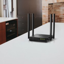 ROUTER TP-LINK wireless 1200Mbps, 4 porturi 10/100Mbps, 4 antene externe, Dual Band AC1200 "Archer C54"(timbru verde 0.8 lei)