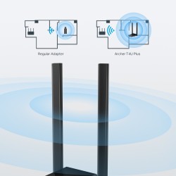 ADAPTOR RETEA TP-LINK AC1300, extern wireless 2.4 GHz | 5 GHz, USB 3.0, port, 867 Mbps, antena externa x 2, "Archer T4U Plus" (t
