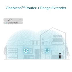 RANGE EXTENDER TP-LINK wireless  1800Mbps, 1 port Gigabit,  2 antene externe, 2.4 / 5Ghz dual band, Wi-Fi 6, "RE605X" (timbru ve