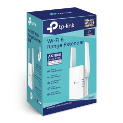 RANGE EXTENDER TP-LINK wireless  1800Mbps, 1 port Gigabit,  2 antene externe, 2.4 / 5Ghz dual band, Wi-Fi 6, "RE605X" (timbru ve