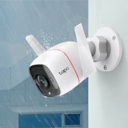 CAMERA IP Exterior TP-LINK , IP66, dist. IR 30 m, tip lentila fixa 4 mm, 3 Mpx, RJ-45 + wireless, microfon, carcasa plastic, slo