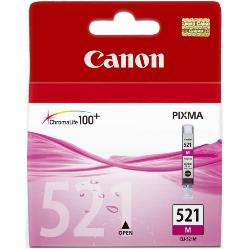 Cartus Cerneala Original Canon Magenta, CLI-521M, pentru iP3600|iP4600|MP540|MP620, , (timbru verde 0.15 lei), "BS2935B001AA"