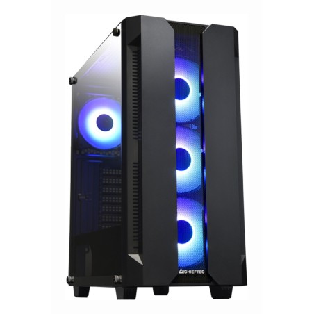 CARCASA CHIEFTEC, Middle Tower, ATX, "HUNTER", fara sursa,sticla securizata, 4xfan, USB 2.0x1, USB 3.0 x 2, Jack 3.5mmx2, mesh, 