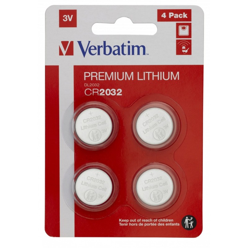 BATERIE VERBATIM, butoni (CR2032), 3V litiu, 4 buc., "49533" (timbru verde 0.04 lei)