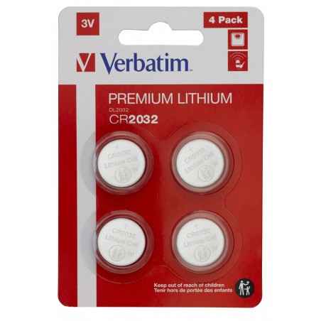 BATERIE VERBATIM, butoni (CR2032), 3V litiu, 4 buc., "49533" (timbru verde 0.04 lei)