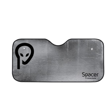 PARASOLAR auto SPACER pentru parbriz, fata dubla, folie din aluminiu, 2 x ventuze prindere, dimensiune 150 x 80 cm "SPAA-PARAS-1