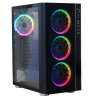 CARCASA SPACER - gaming, Middle Tower, ATX, "RAINBOW", fara sursa, sticla securizata, 4 x ARGB fan, USB 2.0 x 2, USB 3.0 x 1, HD