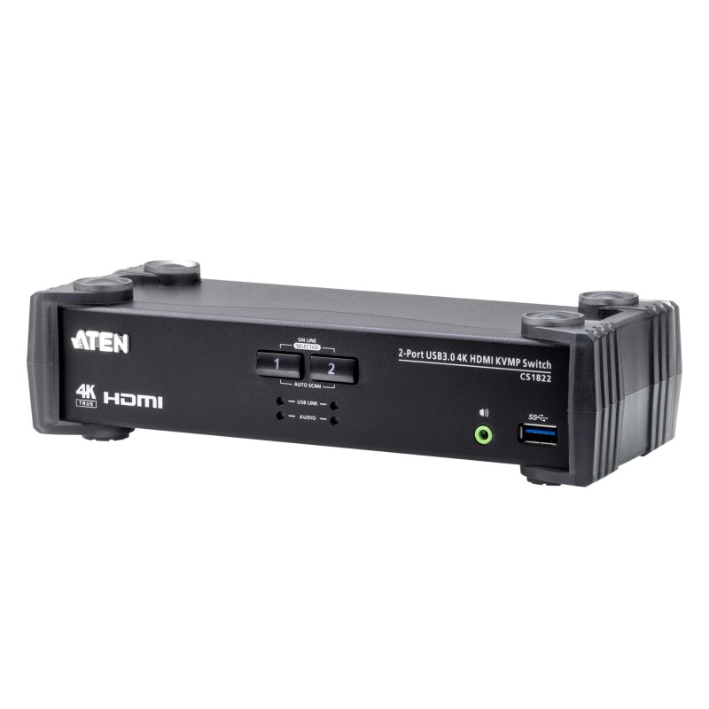 SWITCH KVM ATEN, 2-Port USB3.0 4K HDMI KVMP Switch "CS1822-AT-G" (timbru verde 0.8 lei)