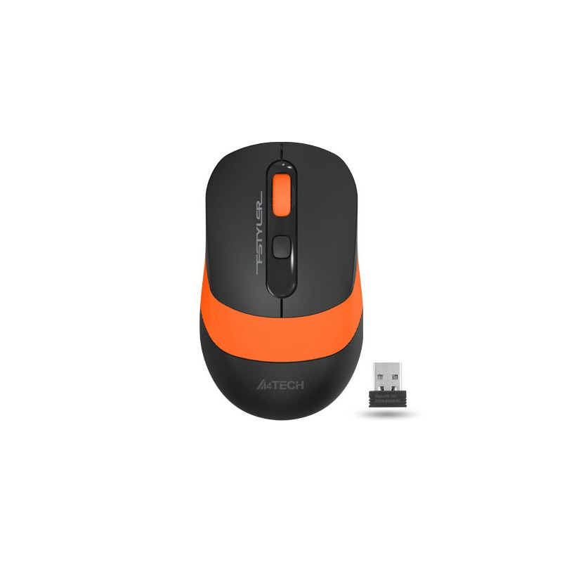 MOUSE A4tech, gaming, wireless, 2.4GHz, optic, 2000 dpi, butoane/scroll 4/1, buton selectare viteza, negru / portocaliu, "FG10 O