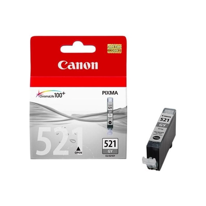 Cartus Cerneala Original Canon Grey, CLI-521G, pentru iP3600|iP4600|MP540|MP620, , (timbru verde 0.15 lei), "BS2937B001AA"