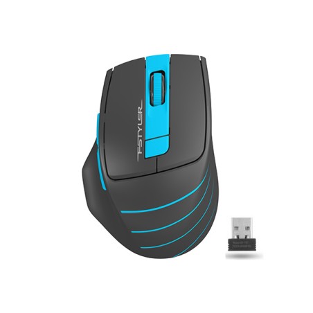 MOUSE A4tech, gaming, wireless, 2.4GHz, optic, 2000 dpi, butoane/scroll 6/1, buton selectare viteza, negru / albastru, "FG30 Blu