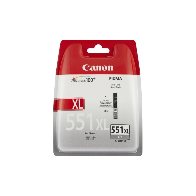 Cartus Cerneala Original Canon Grey, CLI-551XLGr, pentru Pixma IP-7250|8750|IX-6850|MG-5450|5550|5650|6350|6450|6650|7150|7550|M