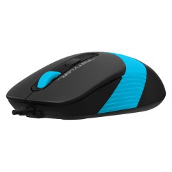 MOUSE A4tech, PC sau NB, cu fir, USB, optic, 1600 dpi, butoane/scroll 4/1, buton selectare viteza, negru / albastru, "FM10 Blue"
