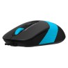 MOUSE A4tech, PC sau NB, cu fir, USB, optic, 1600 dpi, butoane/scroll 4/1, buton selectare viteza, negru / albastru, "FM10 Blue"