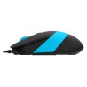 MOUSE A4tech, PC sau NB, cu fir, USB, optic, 1600 dpi, butoane/scroll 4/1, buton selectare viteza, negru / albastru, "FM10 Blue"