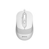MOUSE A4tech, PC sau NB, cu fir, USB, optic, 1200 dpi, butoane/scroll 4/1, buton selectare viteza, alb / gri, "FM10 White" (timb