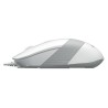 MOUSE A4tech, PC sau NB, cu fir, USB, optic, 1200 dpi, butoane/scroll 4/1, buton selectare viteza, alb / gri, "FM10 White" (timb