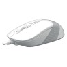 MOUSE A4tech, PC sau NB, cu fir, USB, optic, 1200 dpi, butoane/scroll 4/1, buton selectare viteza, alb / gri, "FM10 White" (timb