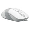 MOUSE A4tech, PC sau NB, cu fir, USB, optic, 1200 dpi, butoane/scroll 4/1, buton selectare viteza, alb / gri, "FM10 White" (timb