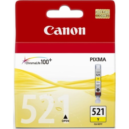 Cartus Cerneala Original Canon Yellow, CLI-521Y, pentru iP3600|iP4600|MP540|MP620, , (timbru verde 0.15 lei), "BS2936B001AA"