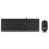 Kit TASTATURA si Mouse A4TECH, "Fstyler FM10+FK10", wired, 104 taste format standard, mouse 1600dpi, 4/1 butoane, negru &amp; gr