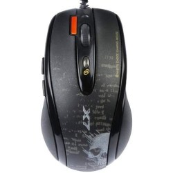 MOUSE A4tech, gaming, cu fir, USB, optic, 3000 dpi, butoane/scroll 4/1, buton selectare viteza, negru, "F5-BK" (timbru verde 0.1