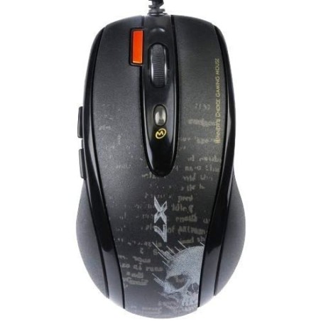 MOUSE A4tech, gaming, cu fir, USB, optic, 3000 dpi, butoane/scroll 4/1, buton selectare viteza, negru, "F5-BK" (timbru verde 0.1