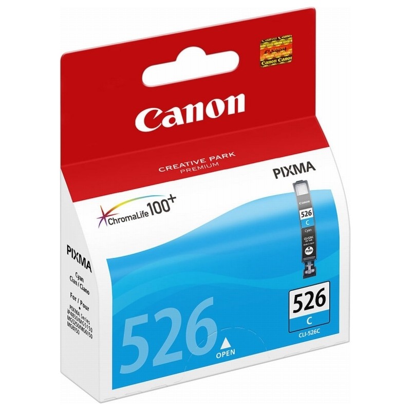 Cartus Cerneala Original Canon Cyan, CLI-526C, pentru Pixma IP4850|IP4950|IX6550|MG5150|MG5250|MG5350|MG6150|MG6250|MG8150|MG825