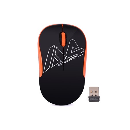 MOUSE A4tech, PC sau NB, wireless, 2.4GHz, optic, 1000 dpi, butoane/scroll 3/1, , negru / portocaliu, 45507104 "G3-300N-BO" (tim