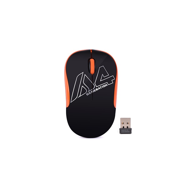 MOUSE A4tech, PC sau NB, wireless, 2.4GHz, optic, 1000 dpi, butoane/scroll 3/1, , negru / portocaliu, 45507104 "G3-300N-BO" (tim