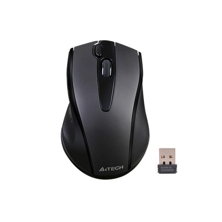 MOUSE A4tech, PC sau NB, wireless, 2.4GHz, optic, 1000 dpi, butoane/scroll 3/1, silent click, negru, "G9-500FS-BK" (timbru verde