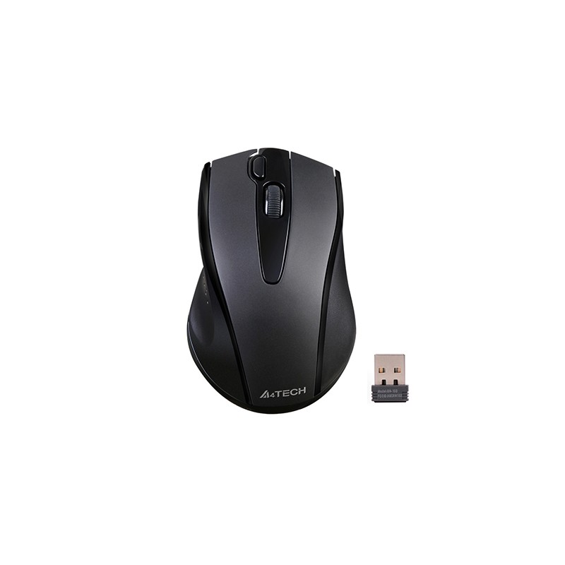 MOUSE A4tech, PC sau NB, wireless, 2.4GHz, optic, 1000 dpi, butoane/scroll 3/1, silent click, negru, "G9-500FS-BK" (timbru verde