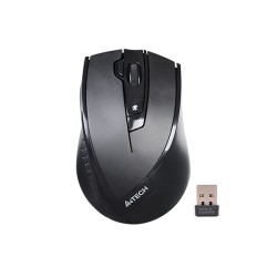 MOUSE A4tech, PC sau NB, wireless, 2.4GHz, optic, 2000 dpi, butoane/scroll 5/1, buton selectare viteza, negru, "G9-730FX-BK" (ti
