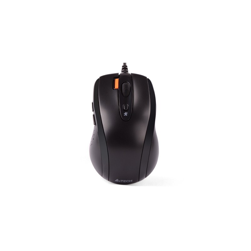 MOUSE A4tech, PC sau NB, cu fir, USB, optic, 1600 dpi, butoane/scroll 7/1, buton selectare viteza, negru, "N-70FX-BK" (timbru ve