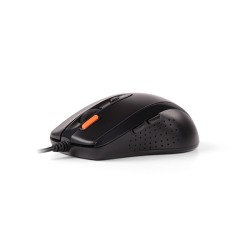 MOUSE A4tech, PC sau NB, cu fir, USB, optic, 1600 dpi, butoane/scroll 7/1, buton selectare viteza, negru, "N-70FX-BK" (timbru ve