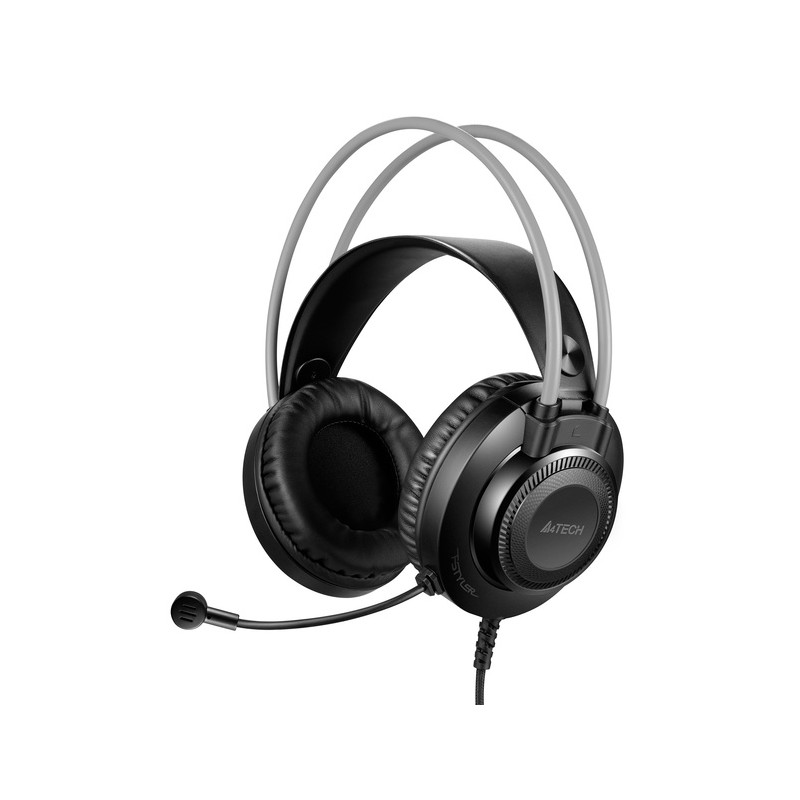 CASTI A4TECH cu fir, tip standard, utilizare multimedia (PC and more), microfon pe casca, gri, USB, "FH200U-GR" (timbru verde 0.