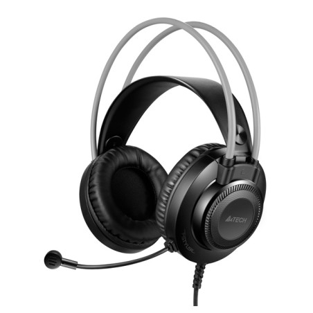 CASTI A4TECH cu fir, tip standard, utilizare multimedia (PC and more), microfon pe casca, gri, USB, "FH200U-GR" (timbru verde 0.