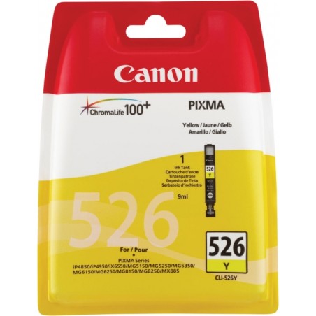 Cartus Cerneala Original Canon Yellow, CLI-526Y, pentru Pixma IP4850|IP4950|IX6550|MG5150|MG5250|MG5350|MG6150|MG6250|MG8150|MG8